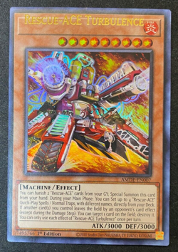 Rescue-Ace Turbulence - Yugioh - AMDE-EN007 - 1st Ed - Misprint Text - Image 1