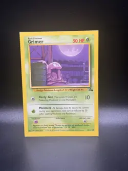 GRIMER - 48/62 - Fossil - Pokemon Card - LP - ERROR SQUARE CUT - Image 1