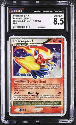 CGC 8.5 Infernape LV.X 2007 Diamond & Pearl 121/130 Holo Pokemon Card - Image 1