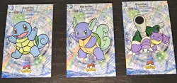 SQUIRTLE X WARTORTLE X BLASTOISE LOT - POKEMON CARD DATABASE SHINY CCG HOLO - Image 1