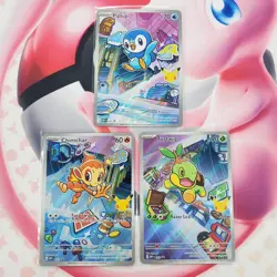 Piplup 042 + Chimchar 041 + Turtwig 040 - First Partner Pokemon Cards - #L288 - Image 1