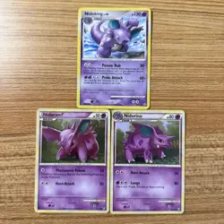 Pokemon TCG Nidoran Nidorino Nidoking Evolution Card Lot - Image 1
