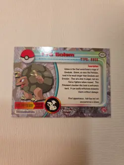 Golem #76 Holo Pokemon Topps Chrome Series 1 Card 2000 Vintage LP - Image 2