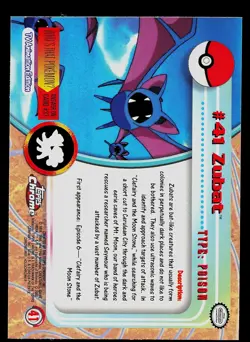 Pokemon Card - Zubat Topps Chrome TV Animation Edition 41 Foil - Image 2