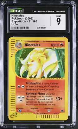CGC 9 Ninetales 21/165 Holo Expedition Pokemon Card - Image 1