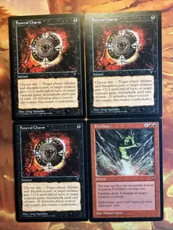 MTG 3 x Funeral Charm & 1 Fireblast Visions Lightly Played Instant Vintage!! - Image 1