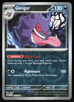 Gengar 057/091 Uncommon Paldean Fates Pokemon Reverse Holo Near Mint - Image 1
