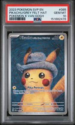 Pokemon Pikachu with Grey Felt hat Van Gogh 085 Graded Sealed Promo PSA 10 - Image 1