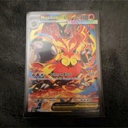 Mega Emboar EX Secret Rare 273/217 Holo Mega Evolution Pokemon Card 380 HP - Image 1