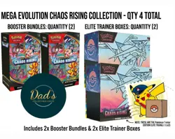 Pokemon Mega Evolution Chaos Rising Presale - 2x Booster Bundles & 2x PKC ETB's - Image 1