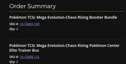 Pokemon Mega Evolution Chaos Rising Presale - 2x Booster Bundles & 2x PKC ETB's - Image 2