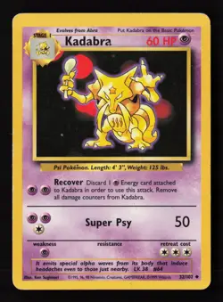 Kadabra 032/102 Normal Pokemon TCG Base Set HP - Image 1
