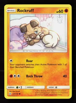 Rockruff 123/236 Normal Pokemon TCG SM - Cosmic Eclipse MP - Image 1