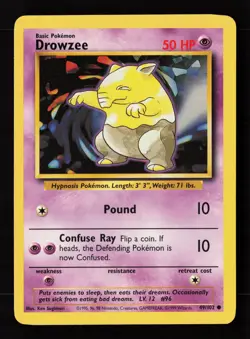 Drowzee 049/102 Regular Pokemon TCG Base Set MP - Image 1