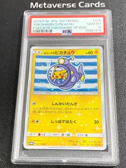 PSA 10 Yokohama's Pikachu 280/SM-P 2018 Promo Japanese Pokemon - Image 1