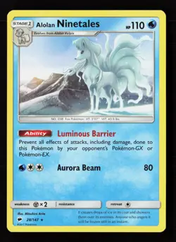 Alolan Ninetales 28/147 Normal Pokemon TCG SM - Burning Shadows MP - Image 1