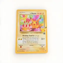 Pokemon TCG Pikachu Birthday Surprise Holo CELEBRATIONS BLACK STAR PROMO RARE - Image 1