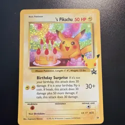 Pokemon TCG Pikachu Birthday Surprise Holo CELEBRATIONS BLACK STAR PROMO RARE - Image 2