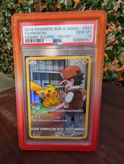 2019 Pokemon Pikachu 241/236 Cosmic Eclipse Secret PSA 10 - Image 1