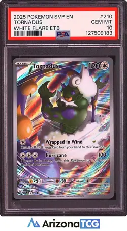 Pokemon 2025 Tornadus 210 White Flare ETB GEM MINT PSA 10 - Image 1