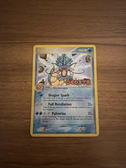 Pokemon TCG Gyarados 8/107 EX Deoxys Stamped Reverse Holo (Small Crease, MP-HP) - Image 1