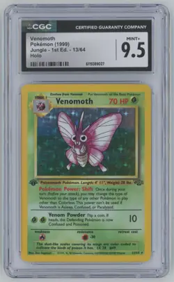 1999 Pokemon Jungle 1st Edition Venomoth CGC 9.5 Holo #13 - Image 1