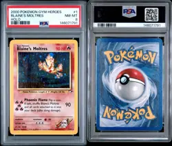 2000 Pokemon Gym Hero's - Blaine's Moltres 1/132 - Holo - PSA Graded: 8 - Image 3