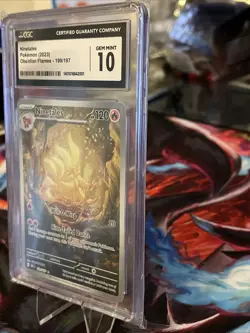 CGC 10 Ninetales 199/197 2023 Pokemon SV03: Obsidian Flames EN Illustration Rare - Image 2
