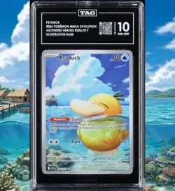 Pokemon Psyduck 226/217 Me: Ascended Heroes Illustration Rare TAG 10 GEM MINT - Image 1