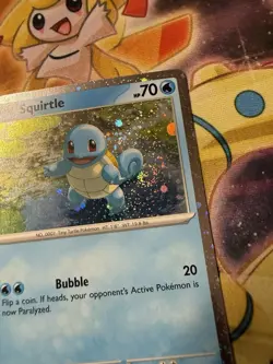 Pokemon Squirtle Fart Swirls 🌀 Cosmo Holo 048 Black Star Promo 151 Promo Rare - Image 2