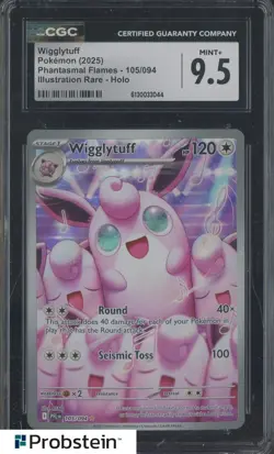 2025 Pokemon PFL EN Illustration Rare #105 Wigglytuff CGC 9.5 MINT+ - Image 1