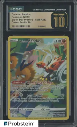 2023 Pokemon BSP Crown Zenith Tin #SWSH283 Galarian Zapdos CGC 10 PRISTINE - Image 1