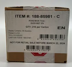 Pokemon TCG Scarlet & Violet Temporal Forces Booster 6-Box Case SV05 - Image 1