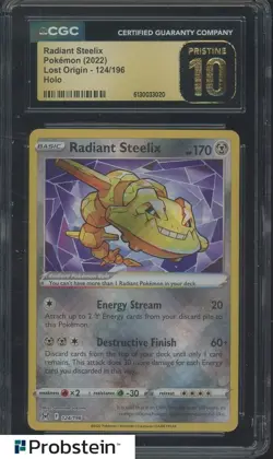 2022 Pokemon Lost Origin #124 Radiant Steelix CGC 10 PRISTINE - Image 1