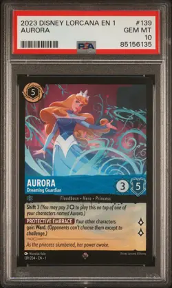 2023 DISNEY LORCANA EN 1-THE FIRST CHAPTER AURORA - DREAMING GUARDIAN PSA 10 - Image 1