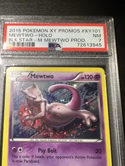 2015 Pokemon XY Mewtwo Black Star Promo Holo Card XY101 PSA 7 - Image 2