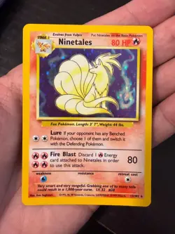 Wotc Ninetales 12/102 Base Set Holo Rare, NM Pokemon Card - Image 1