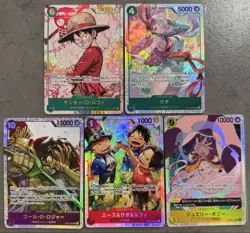 One Piece Card The Will Of Inherited Monkey D Luffy Secretand Sr 4-Piece Set - Image 1