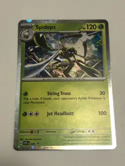 Pokemon Card SVP Promo Cosmo's Holographic Spidops 009 Near Mint - Image 1