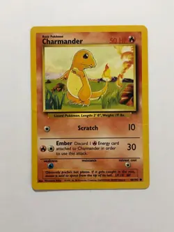 Pokemon Card Base Set Unlimited Charmander 46/102 Moderately Played - Image 1