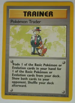 Pokemon Trader 77/102 Rare Non-Holo Base Set Pokemon Trainer Card LP/MP - Image 1
