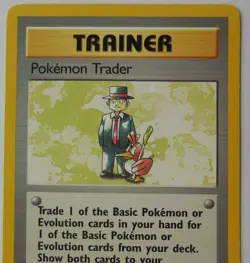 Pokemon Trader 77/102 Rare Non-Holo Base Set Pokemon Trainer Card LP/MP - Image 2