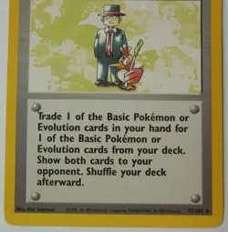 Pokemon Trader 77/102 Rare Non-Holo Base Set Pokemon Trainer Card LP/MP - Image 3