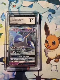 CGC 10 GEM MINT Latios GX Japanese Miracle Twin 034/094 Holo Pokemon Card - Image 1