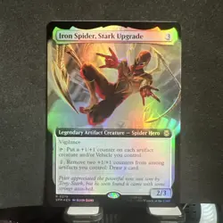 Iron Spider, Stark Upgrade *FOIL* Extended Art Marvel's Spider-Man Rare MTG 0279 - Image 1