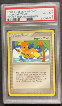 2004 Pokemon Promo Tropical Wind World Championships #26 PSA 8 NM/Mint ENN Cards - Image 1