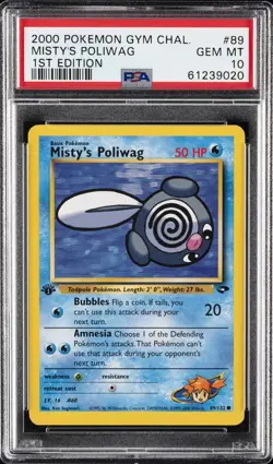 2000 POKEMON GYM CHALLENGE 1ST ED #89 MISTY'S POLIWAG PSA 10 - Image 1
