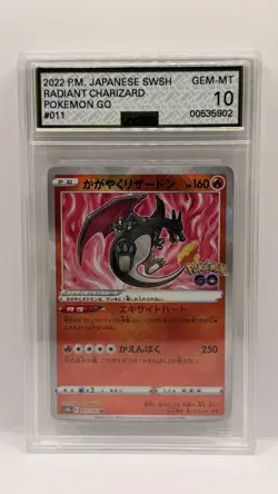 Pokemon TCG Radiant Charizard Pokemon Go 011/078 Holo Radiant Rare AGS 10 - Image 1