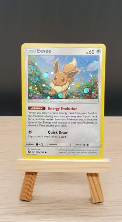 Eevee 101a/149 Cosmo Holo Alt Art Sun & Moon Promo Pokemon Holo Foil Rare Swirl - Image 1