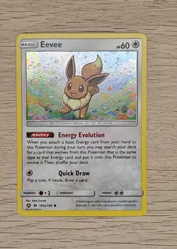 Eevee 101a/149 Cosmo Holo Alt Art Sun & Moon Promo Pokemon Holo Foil Rare Swirl - Image 5